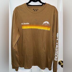 Columbia Men's Tan Long Sleeve Graphic Tee